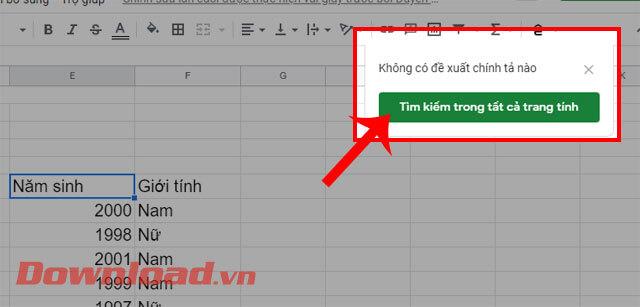 Instruktioner til kontrol af stavefejl på Google Sheets