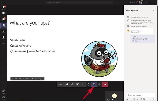 Kako predstaviti predstavitve PowerPoint v Microsoft Teams in še vedno prikazati okvir za klepet