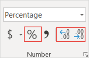 Как да изчислим процент в Excel