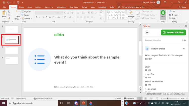 Com afegir votacions i preguntes i respostes a PowerPoint amb Slido