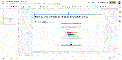 Hvernig á að breyta, klippa og bæta ramma við myndir í Google Slides