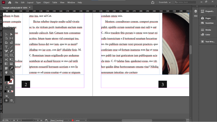 Kā pievienot lappušu numurus programmā Adobe InDesign