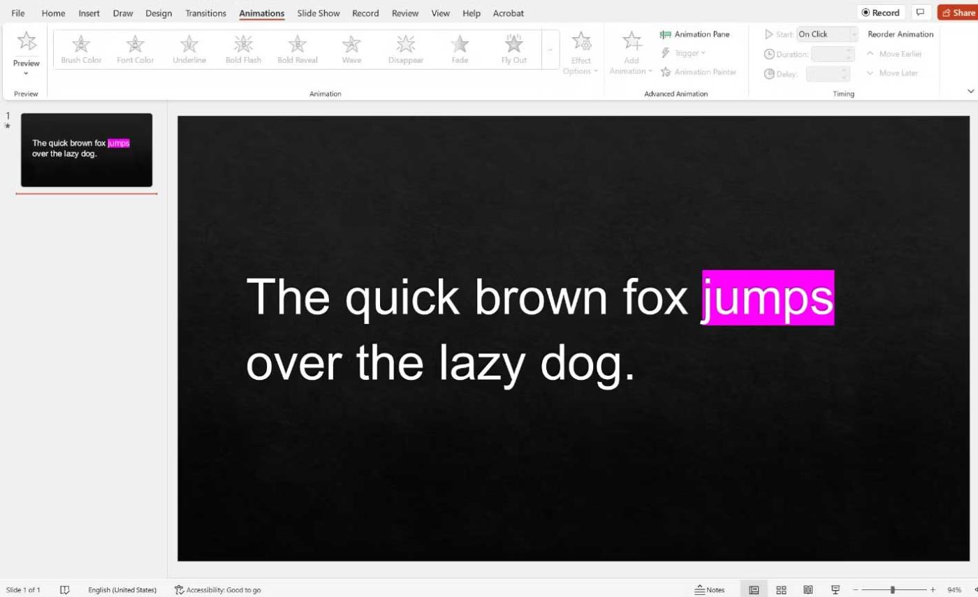 Как да подчертая дума в презентация на Microsoft PowerPoint