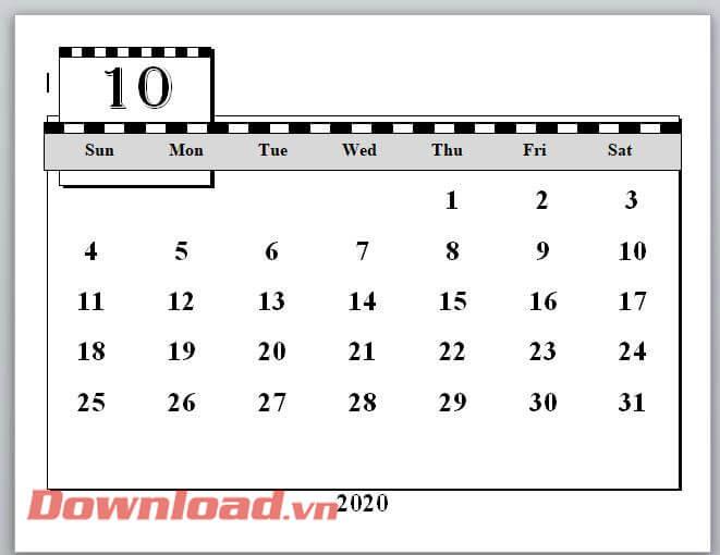 Instruksjoner for å lage en kalender på Microsoft Word