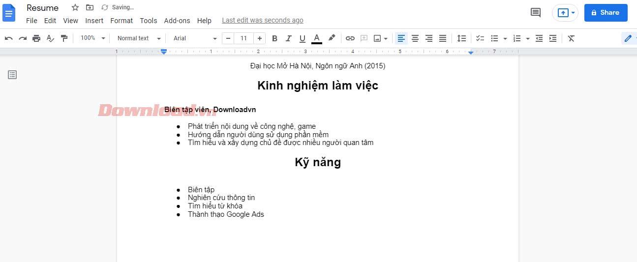 Hvordan lage en jobbsøknad i Google Docs