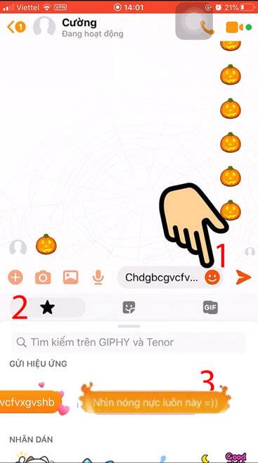 Как да използвате подаръчна кутия и пламтящи ефекти в Messenger