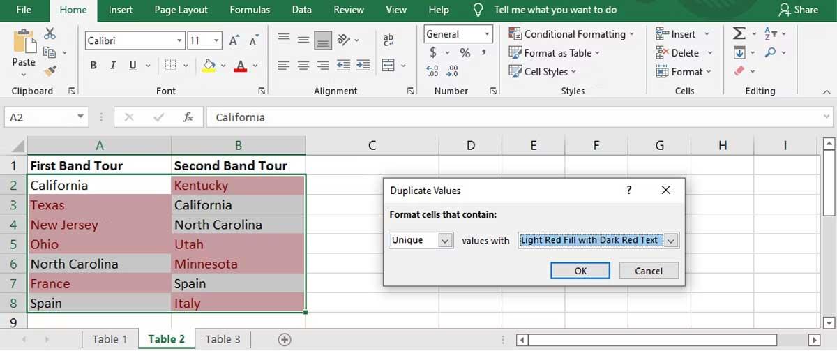 Cách so sánh hai cột trong Excel