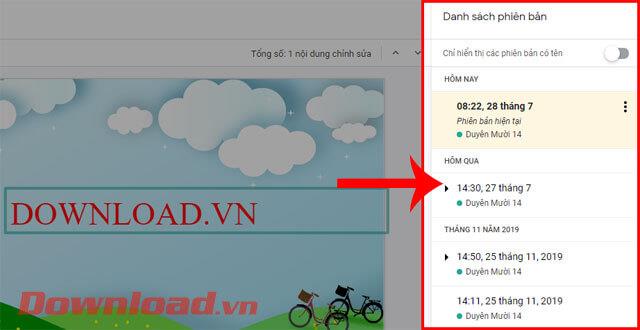 Hướng dẫn xem lịch sử chỉnh sửa trên Google Slides