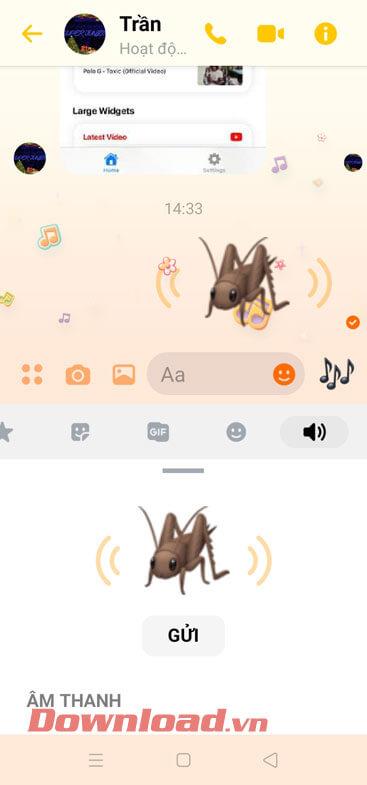 Pokyny pro odesílání ikon vydávajících zvuk na Facebook Messenger