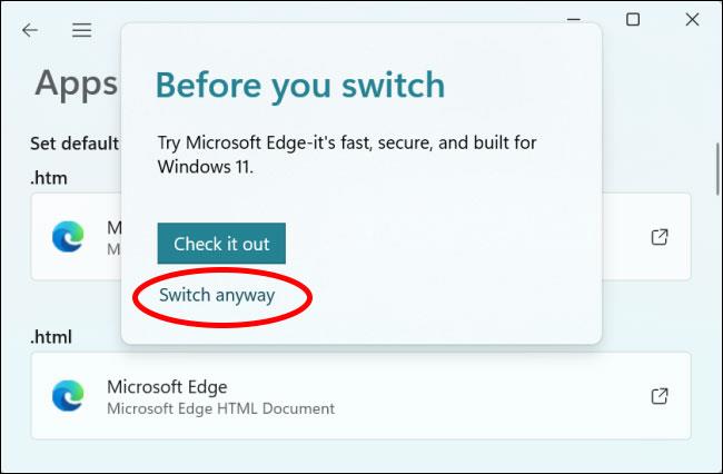 Instruksjoner for å endre standard nettleser på Windows 11