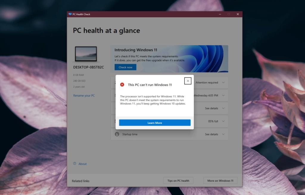 Skontrolujte kompatibilitu systému pre Windows 11 pomocou aplikácie Health Check