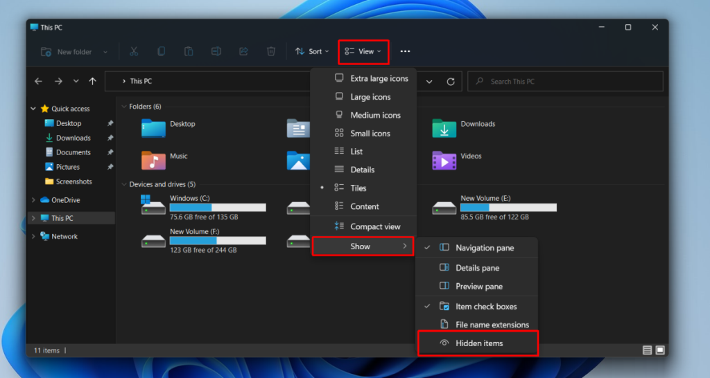 Hur man visar dolda filer i Windows 11