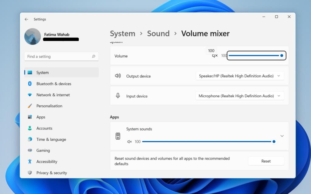 A Volume mixer megnyitása Windows 11 rendszeren