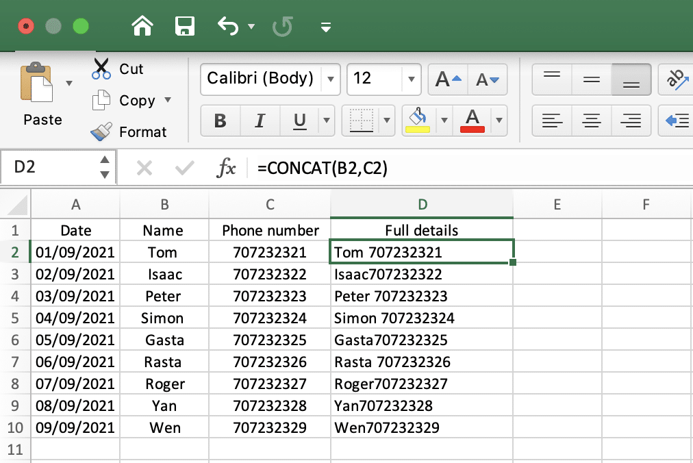 Kuinka yhdistää useita Excel 365 / 2021 -laskentataulukon sarakkeita yhdeksi sarakkeeksi?
