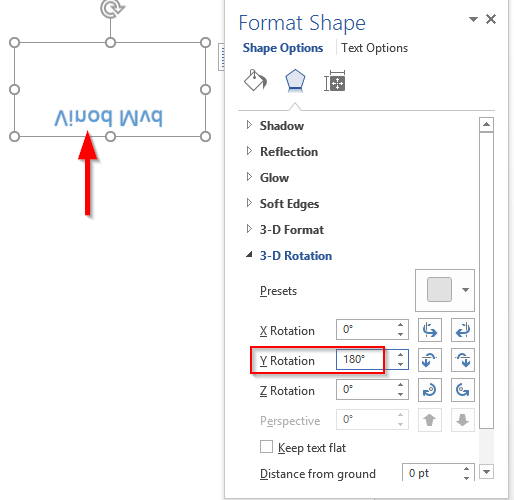 Как да обърнете текст в документ на Word 2016 / 2019?