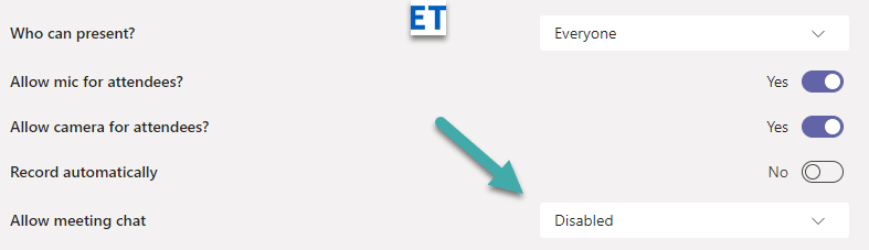 Kuinka estää kokouskeskustelutoiminto Microsoft Teamsissa?