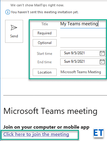 Hvordan inviterer man til et Teams-møde i Microsoft Outlook 365?