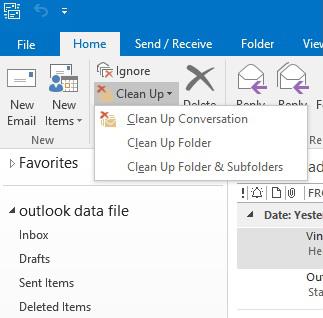 Pysäytä ja poista päällekkäiset sähköpostiviestit Outlook 2016:ssa ja 2019:ssä