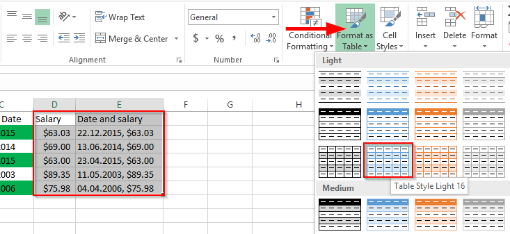 Kuinka valita vaihtoehtoiset rivit tai sarakkeet automaattisesti Excel 2016:ssa?