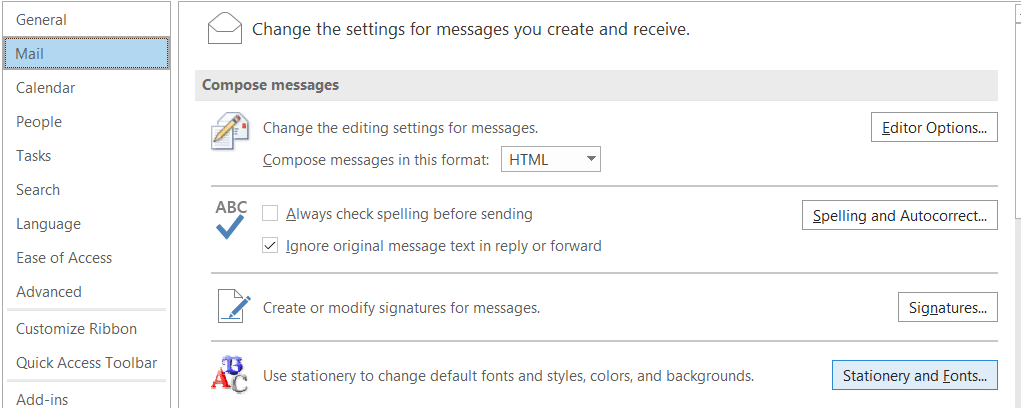 Kako postaviti zadani font u porukama e-pošte Outlook 365?