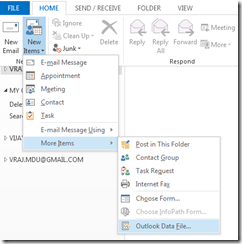 Miten luodaan .pst-tiedosto Microsoft Outlook 2013:ssa?