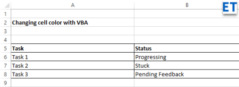 Kuidas määrata Exceli lahtri värvi vastavalt tingimusele VBA-ga?