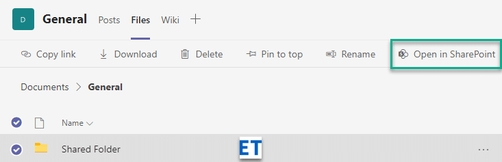 Si të ndani një dosje në kanalin e Microsoft Teams?