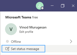 Microsoft Teams: määrake kontorist lahkumise teade ja olek võrguühenduseta