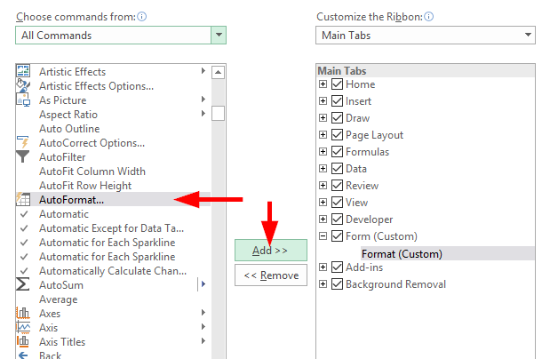 Automatski formatirati ćelije, datume, stupce i retke u programu Excel 2016?