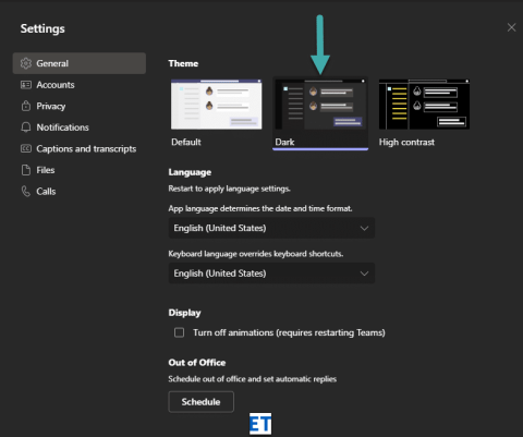 Hvordan ændres farveskemaet på Microsoft Teams?