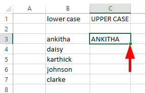 Hvordan endrer jeg enkelt til store bokstaver i Microsoft Excel 2016 og 2019?