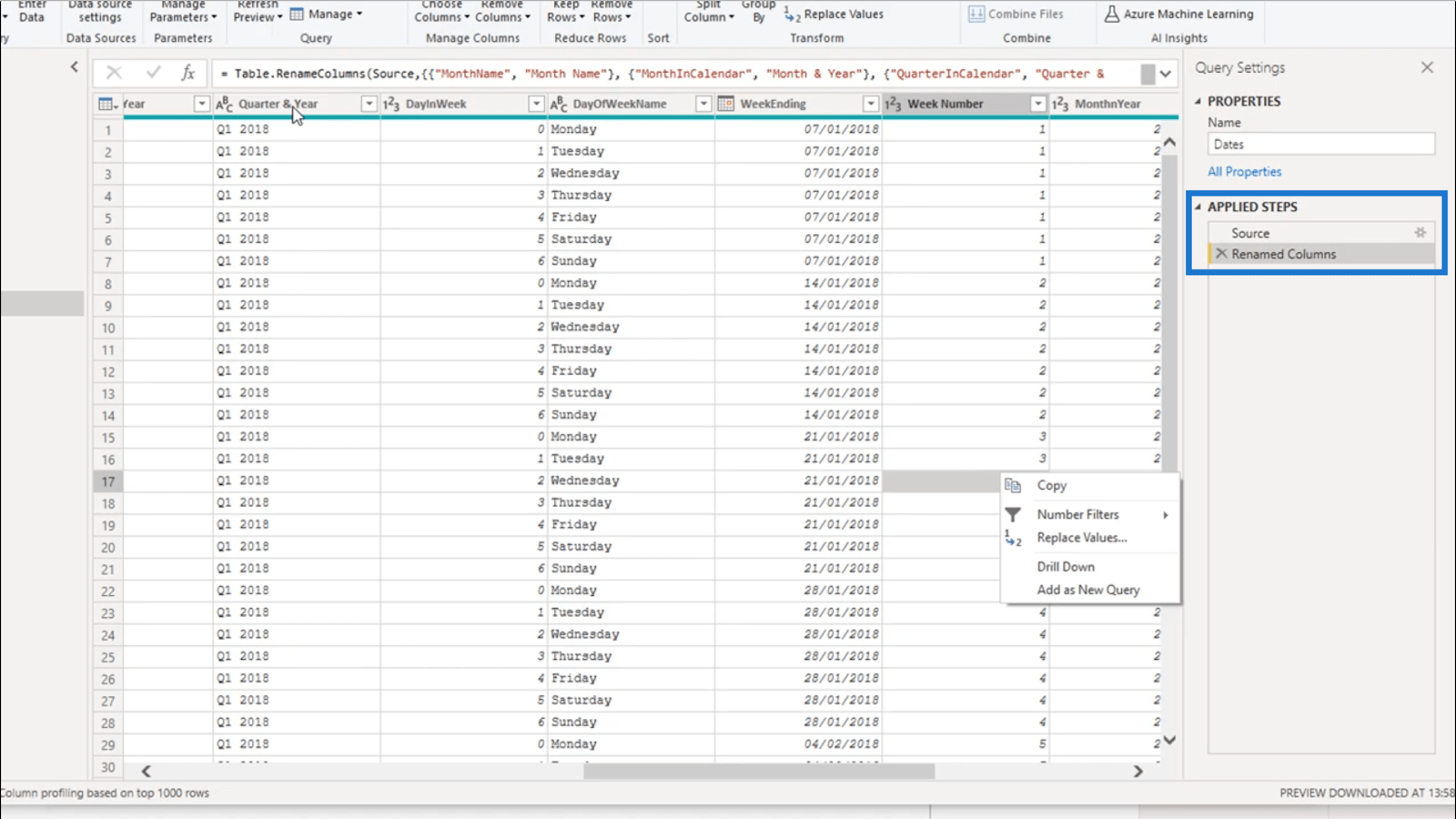 Oprettelse af en datotabel i LuckyTemplates