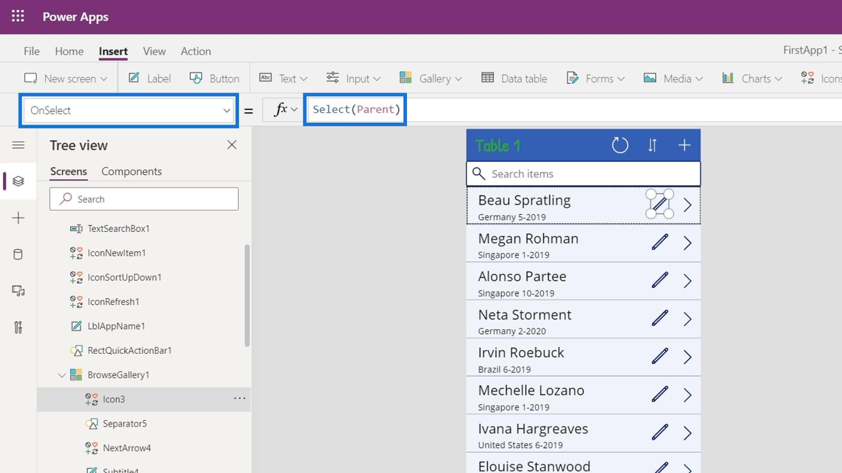 A PowerApps navigációs környezet áttekintése