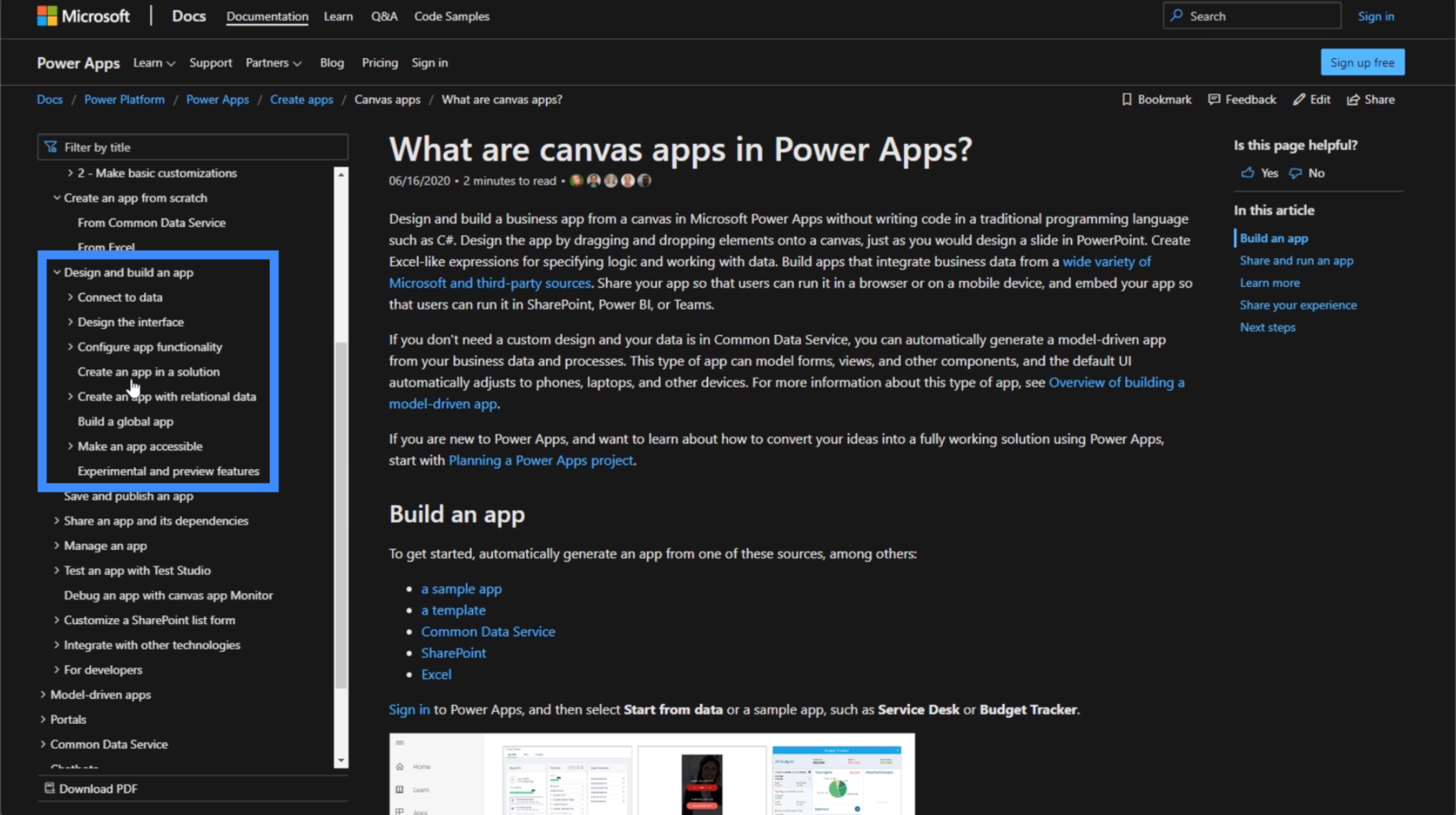 Документація PowerApps: використання MS Docs для експертних функцій