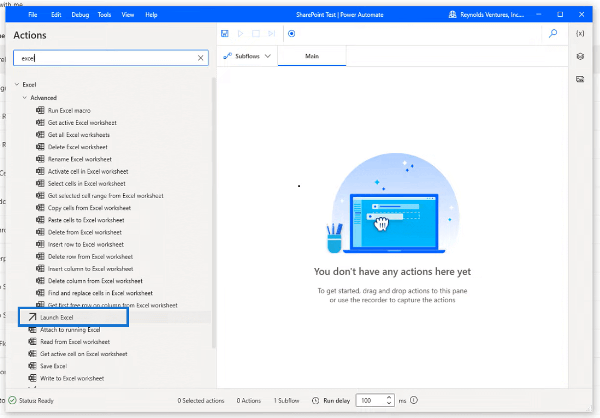 Opdater Excel-fil i Sharepoint med Power Automate Desktop