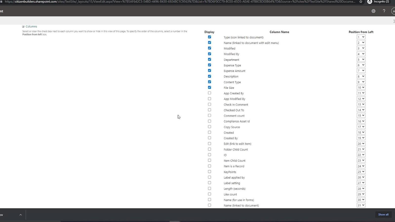 MS SharePoint Views |  Oprettelse og lagring