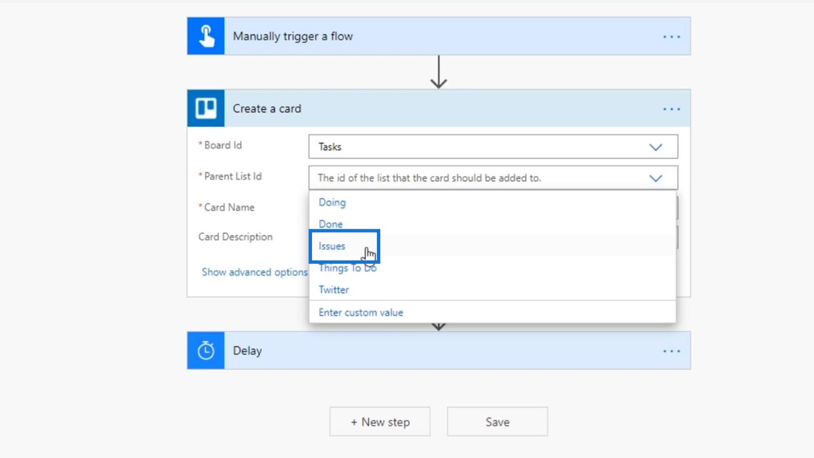 Workflow-input i Microsoft Power Automate