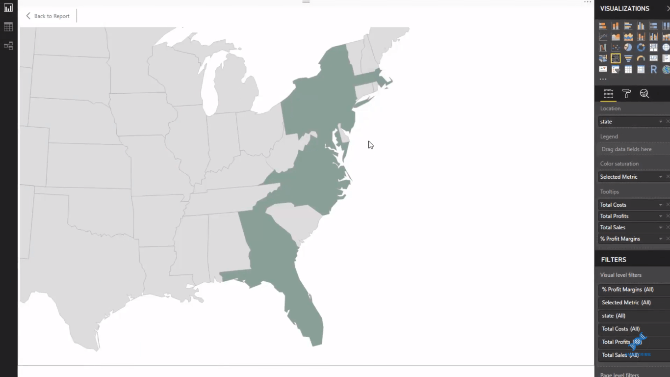 LuckyTemplates Shape Map Visualization for romlig analyse