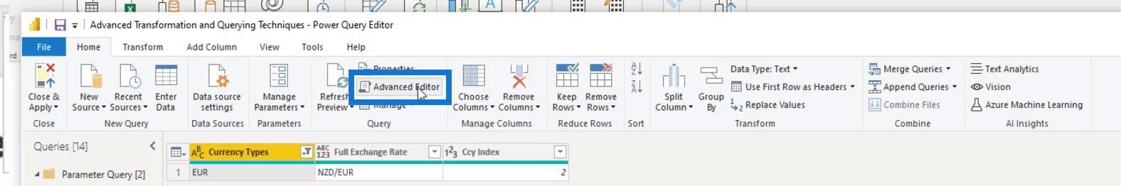 LuckyTemplates parametrar via frågeredigerare