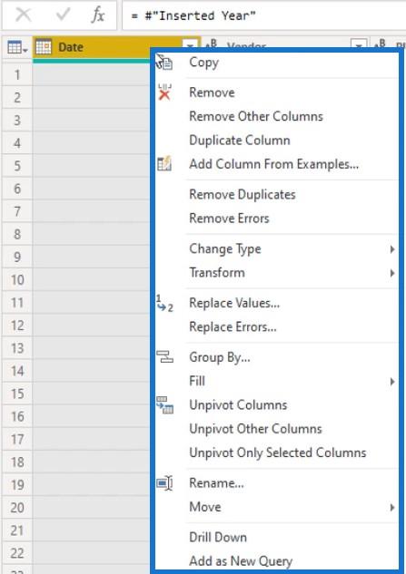 Power Query -työkalut, välilehdet ja käyttöliittymä