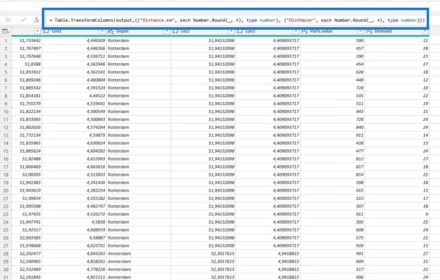 Розрахунок відстані та пеленгу: геопросторовий аналіз LuckyTemplates