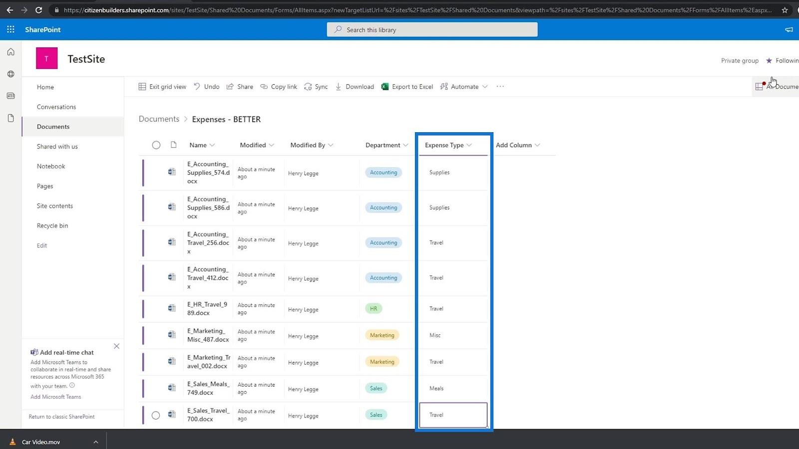 Додавання метаданих у SharePoint за допомогою стовпців