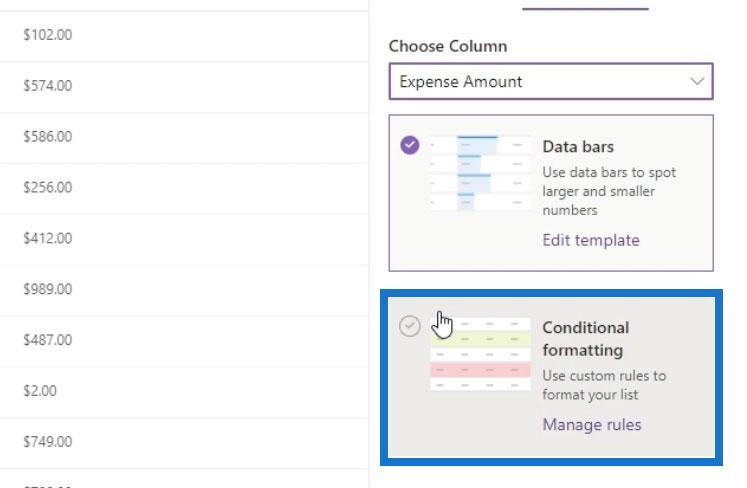 Visa formatering i SharePoint