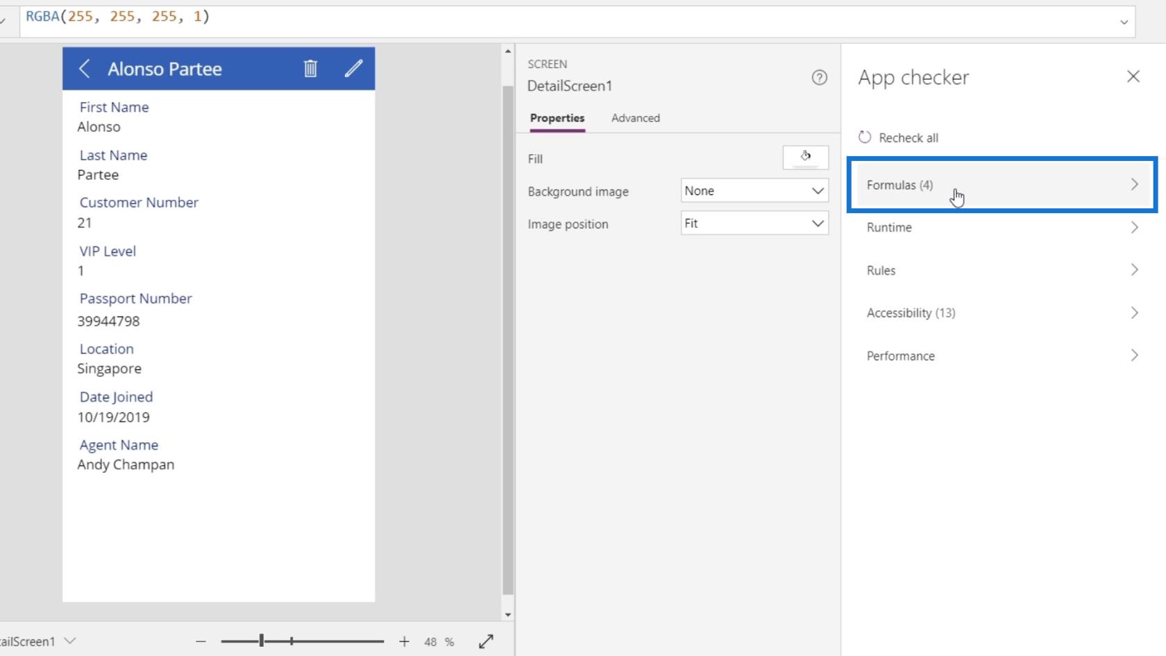 Microsoft Power Apps -opastus |  Virheen tarkistus