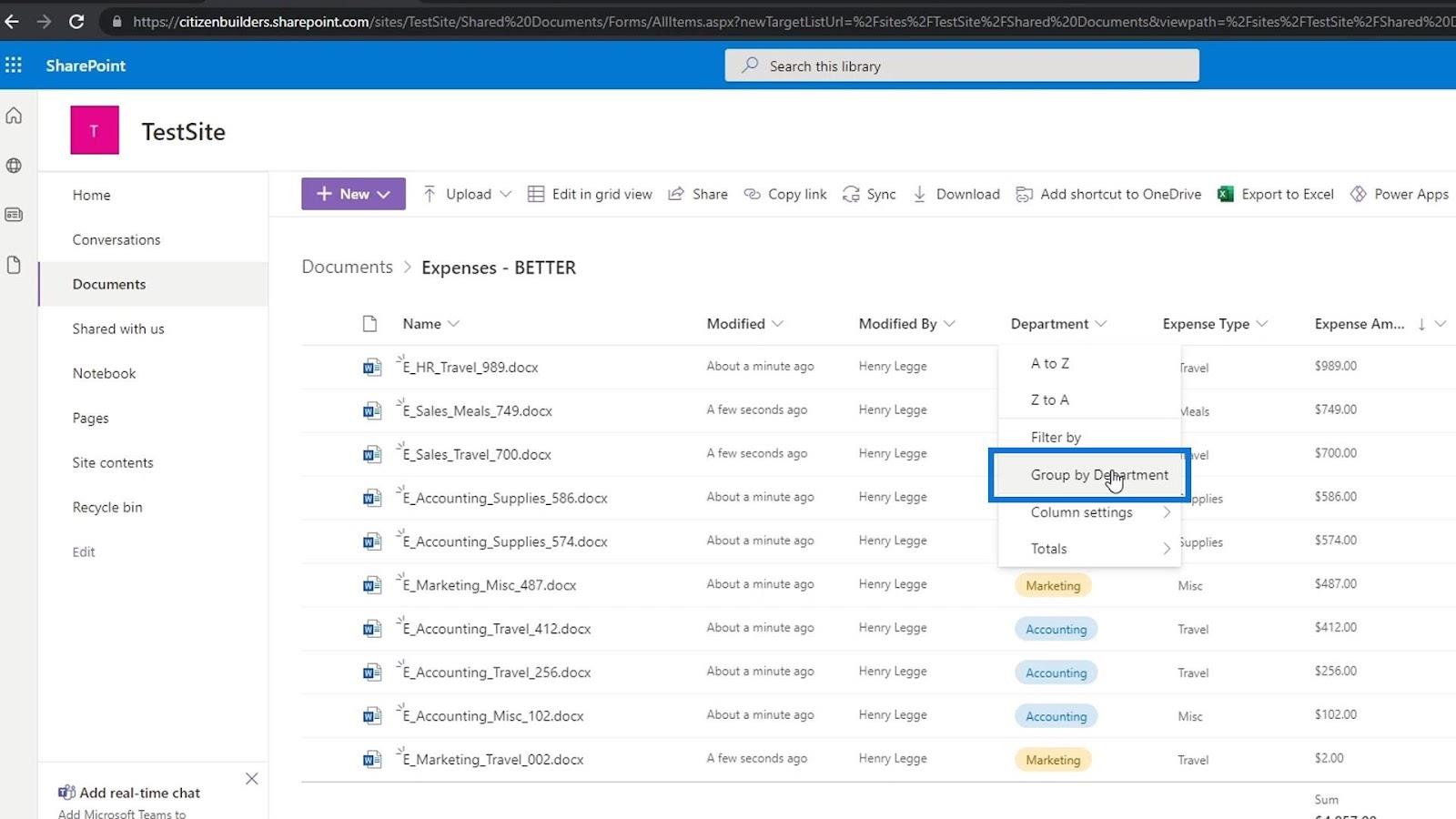 Tilføjelse af metadata i SharePoint ved hjælp af kolonner