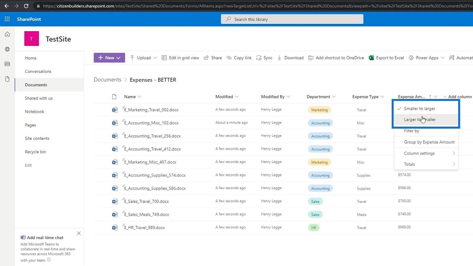 Legge til metadata i SharePoint ved hjelp av kolonner