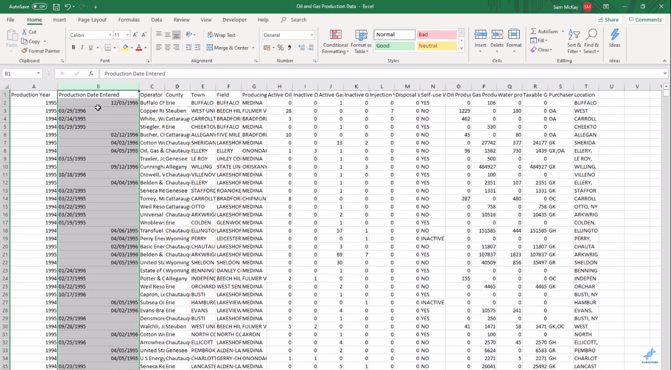 Endre datoformater ved hjelp av Power Query Editor