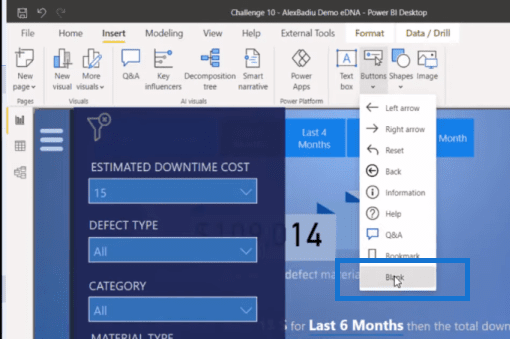 Dynamisk navigeringsmeny med hjälp av LuckyTemplates-filter