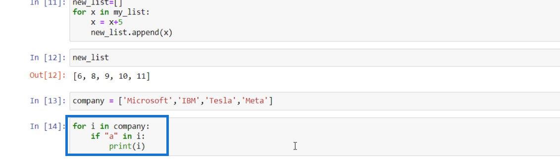 Python-lista ja For Loop LuckyTemplatesissa