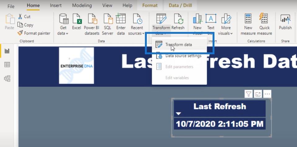 Zobrazte dátum/čas posledného obnovenia v prehľadoch LuckyTemplates
